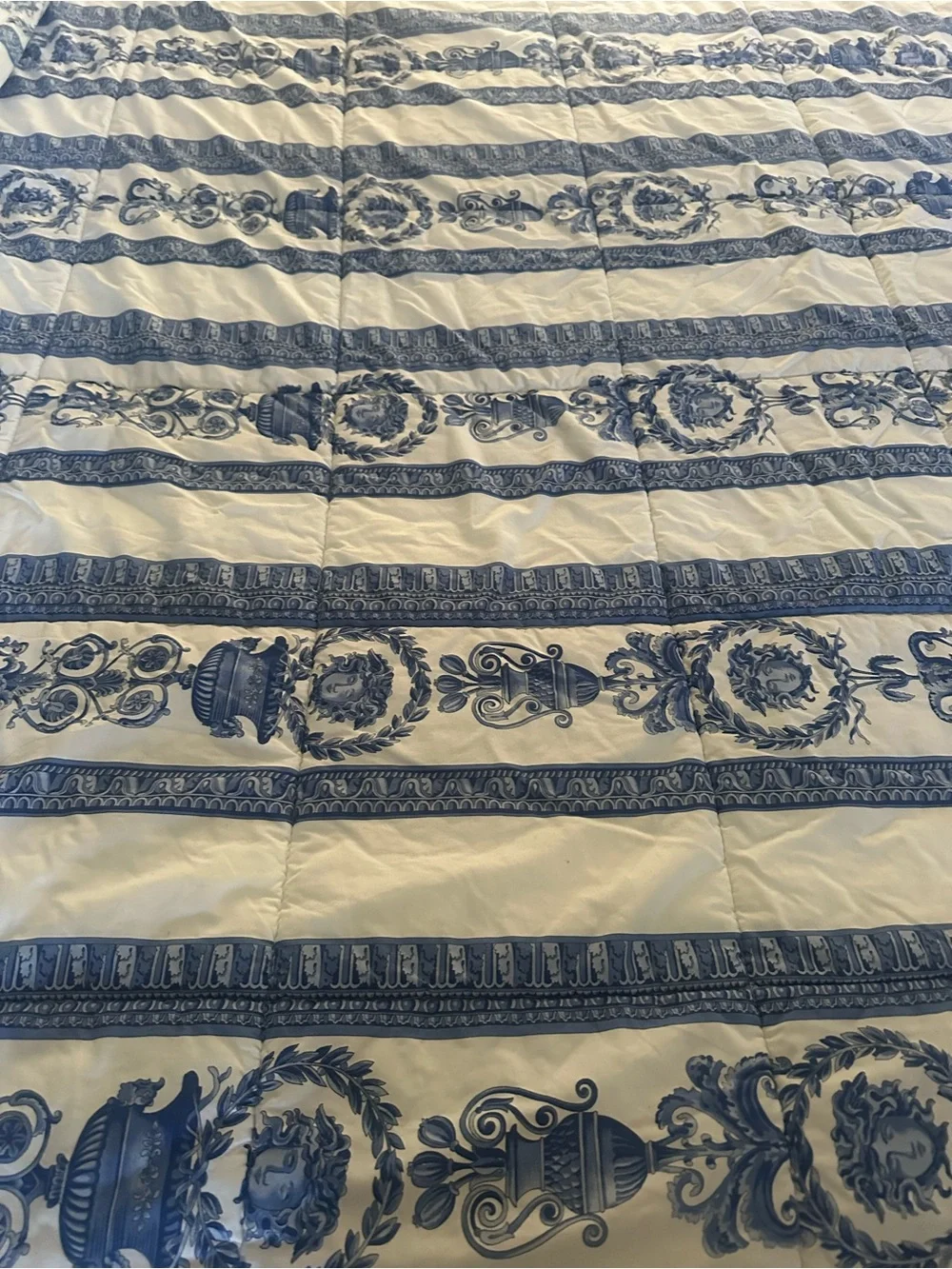 Vintage Gianni Versace Blue Medusa Baroque King Comforter Set